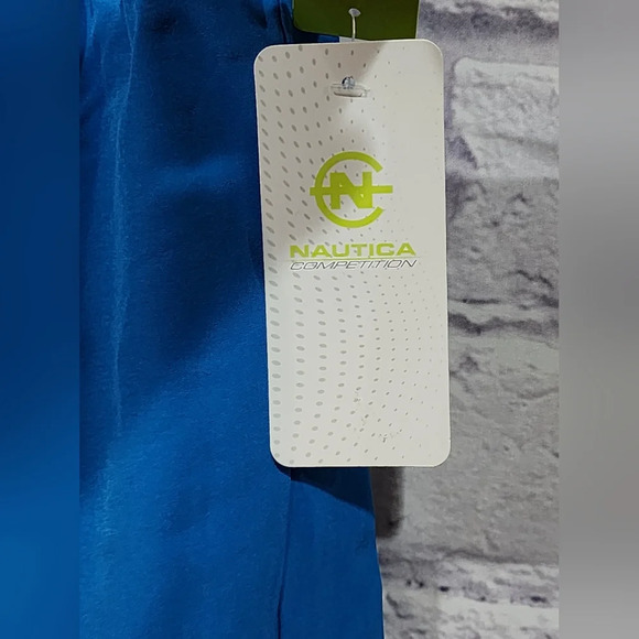 Nautica competition running shorts blue with black compression shorts Large NEW - Picture 5 of 7